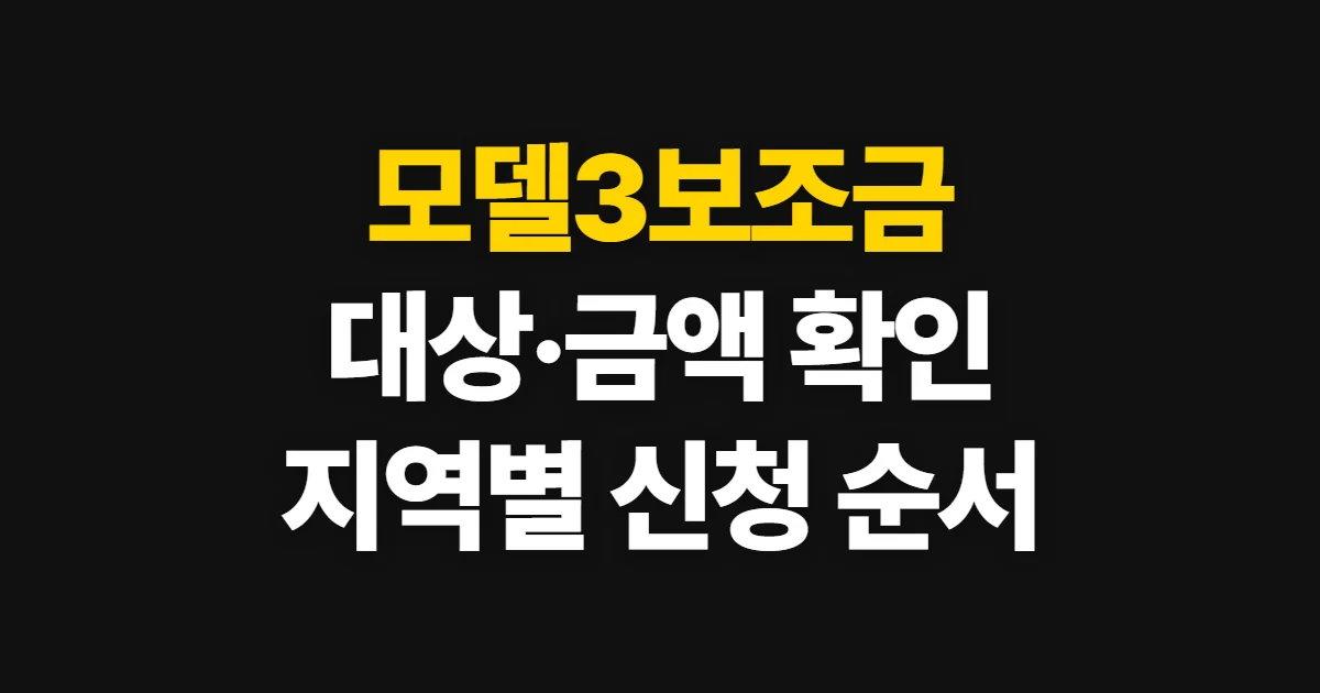 모델3보조금, 대상 여부와 지자체 금액 확인 순서