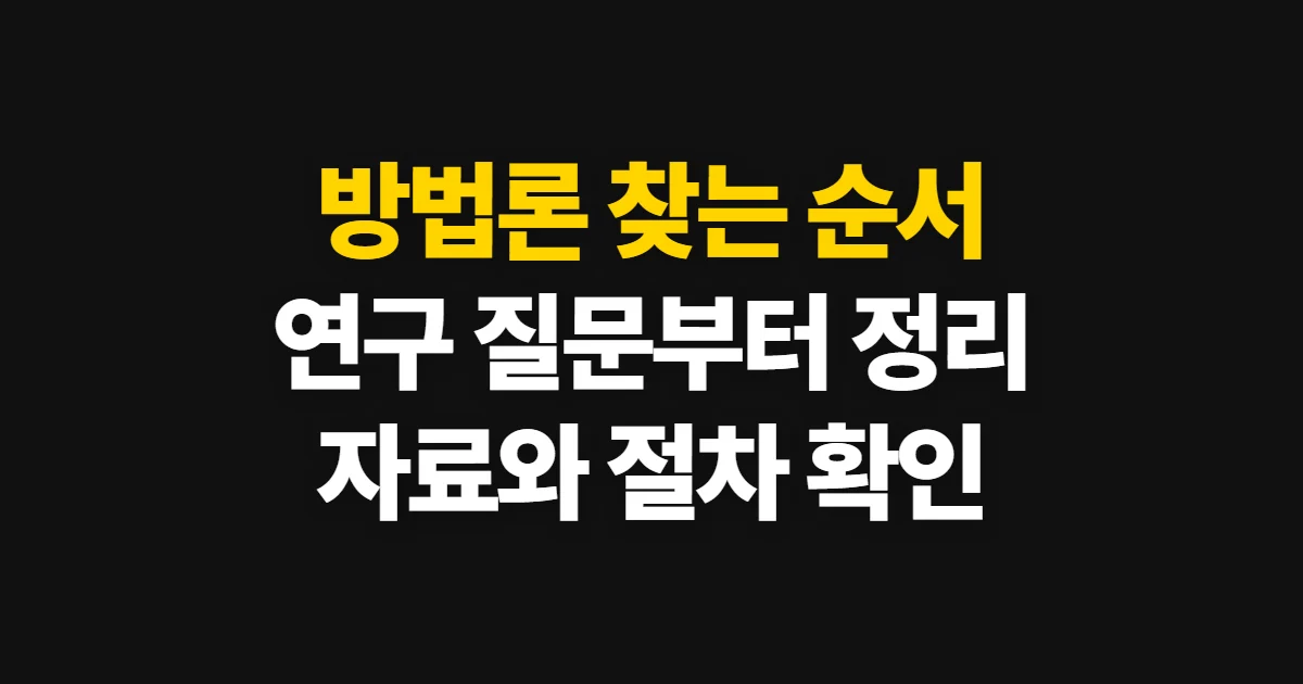 방법론, 연구 질문에 맞는 접근법과 적용 순서
