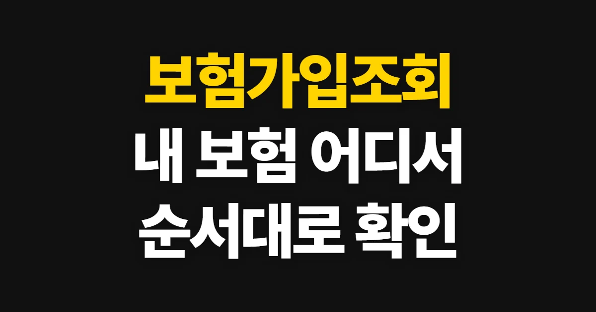 보험가입조회, 본인 명의 보험과 보장정보 확인 경로