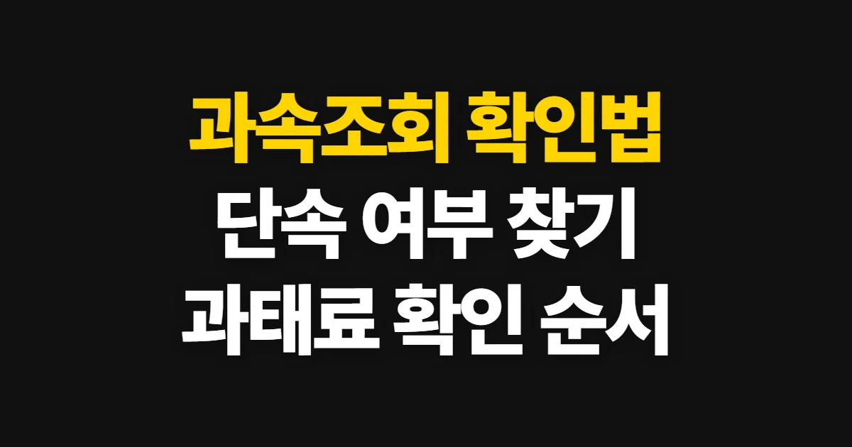 과속조회, 단속 여부와 미납 과태료 확인 순서