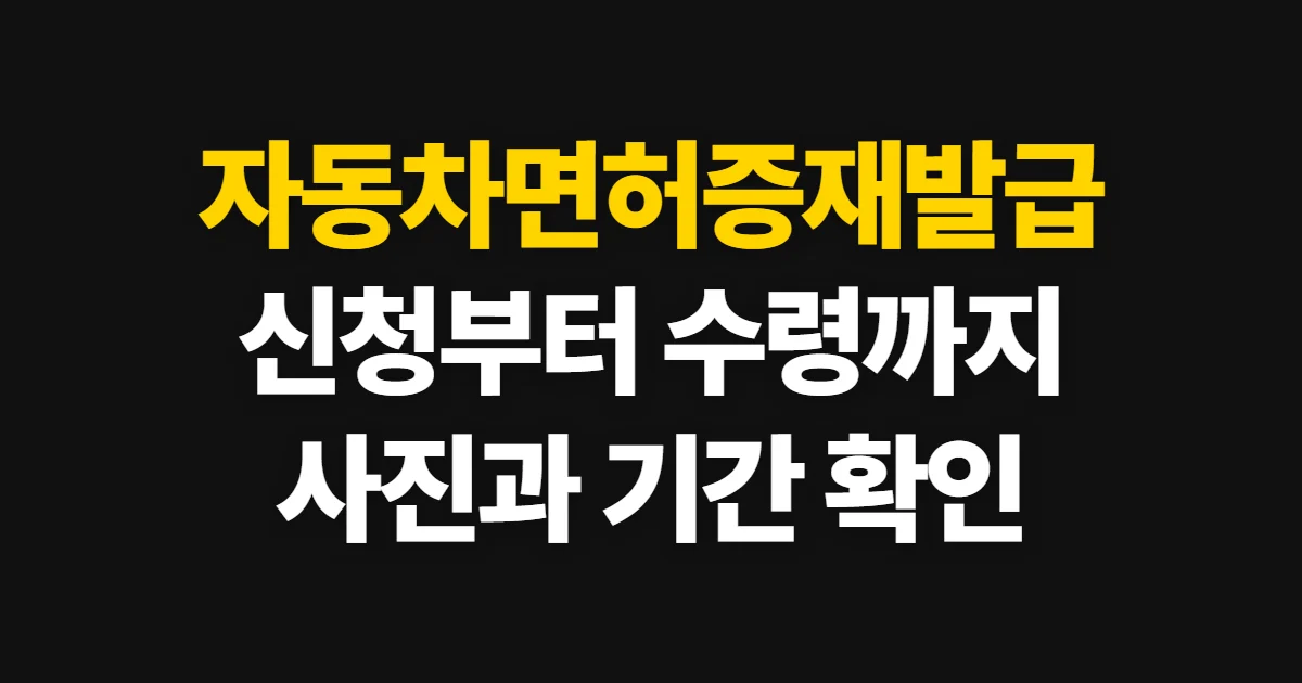 자동차면허증재발급, 신청 방법과 수령 절차 확인
