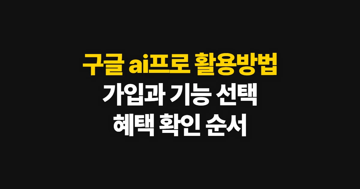 구글 ai프로 활용방법, 가입부터 기능 선택과 이용 확인까지