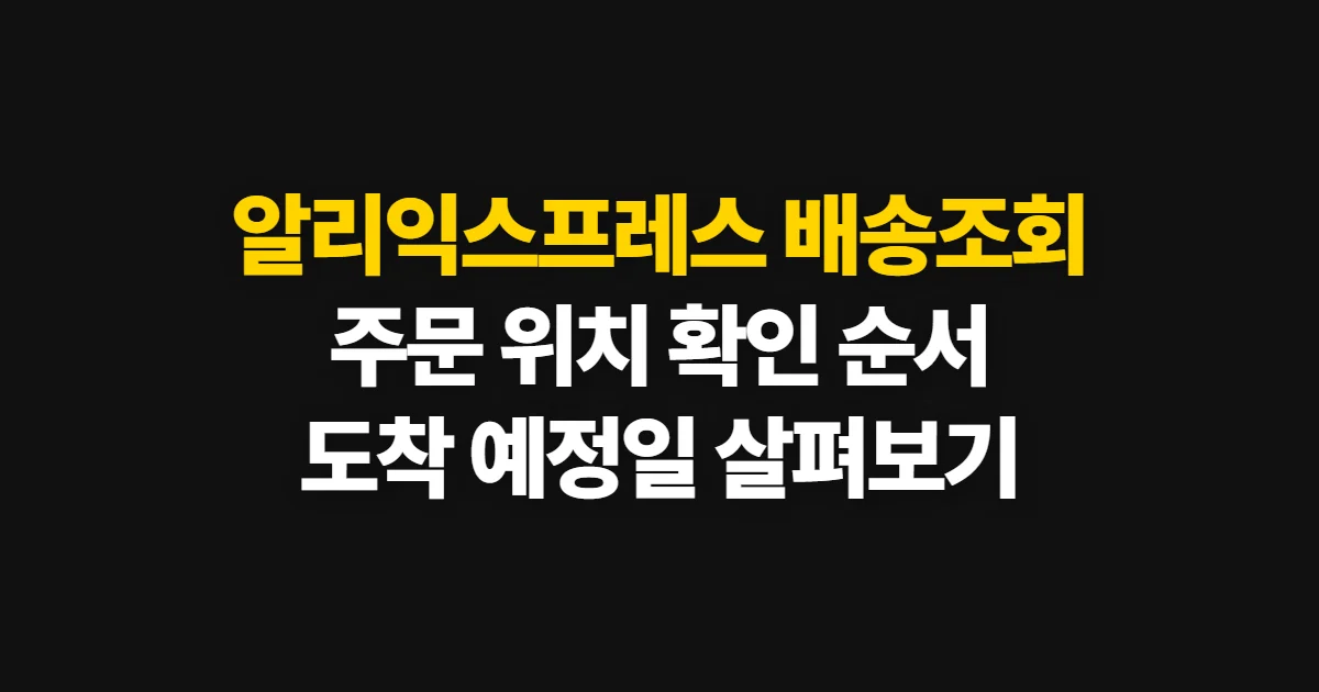 알리익스프레스 배송조회, 주문 위치와 도착 예상일 확인 순서
