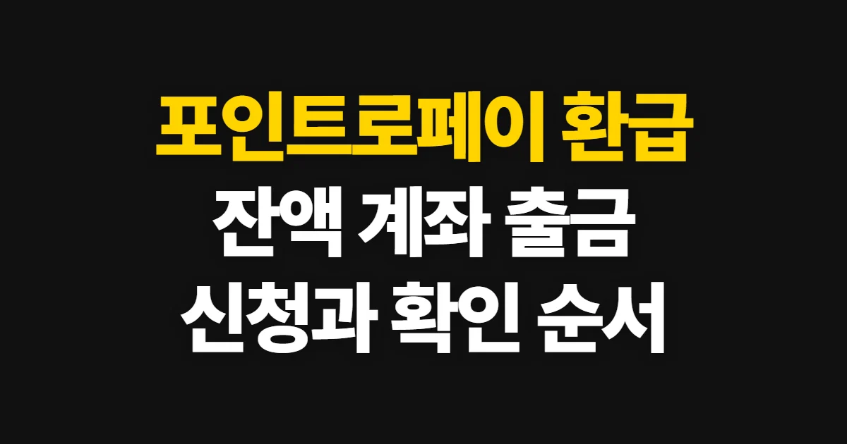 포인트로페이 환급, 잔액을 계좌로 출금하는 순서