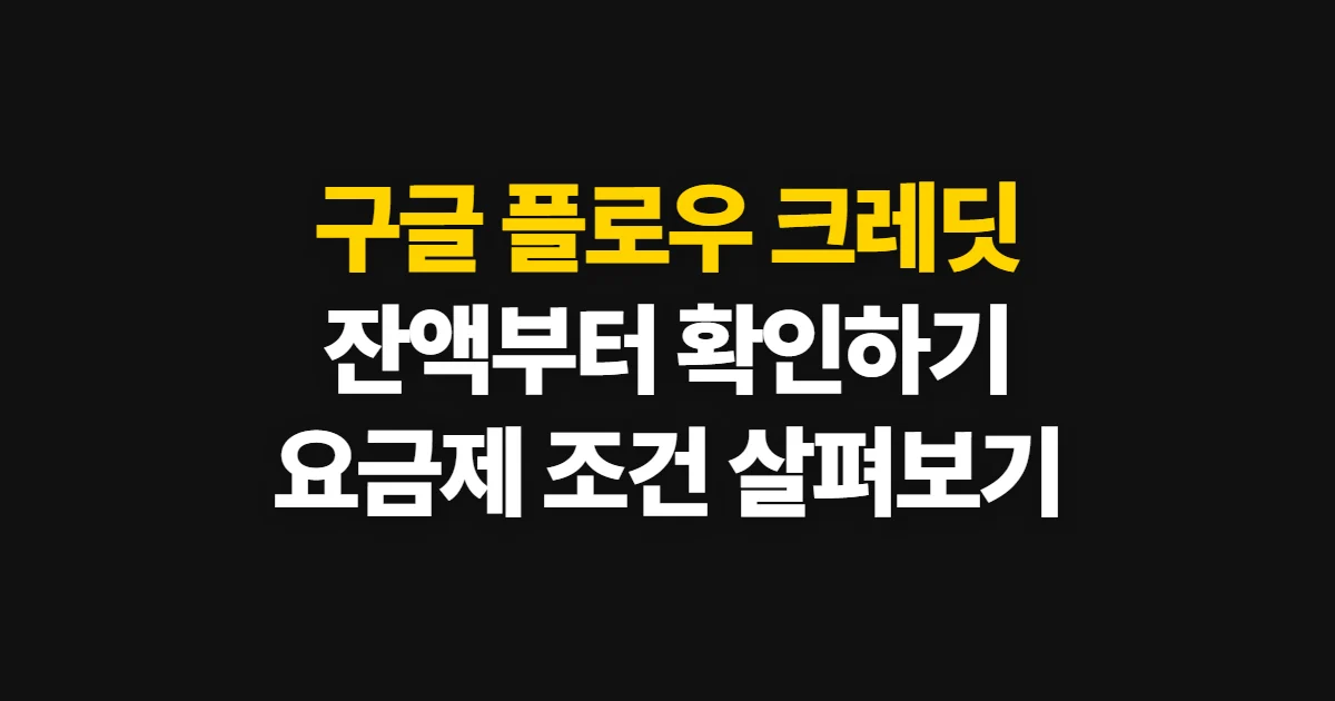 구글 플로우 크레딧 충전, 잔액 확인과 구독 선택 순서