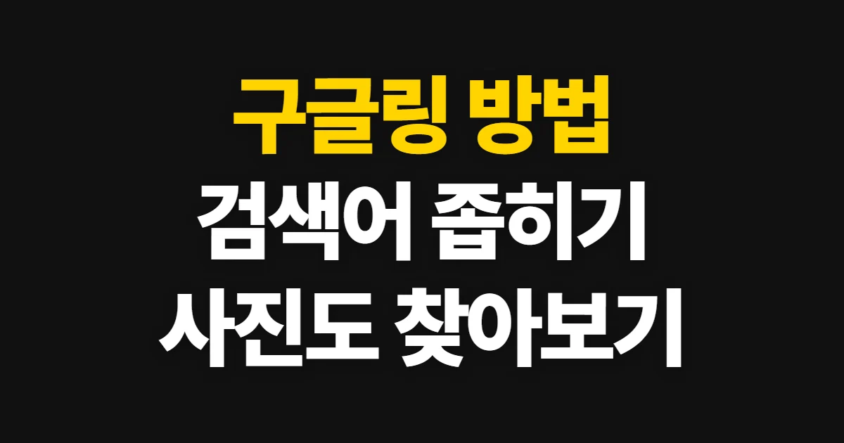 구글링 방법, 검색 연산자와 이미지·사진 찾기 순서