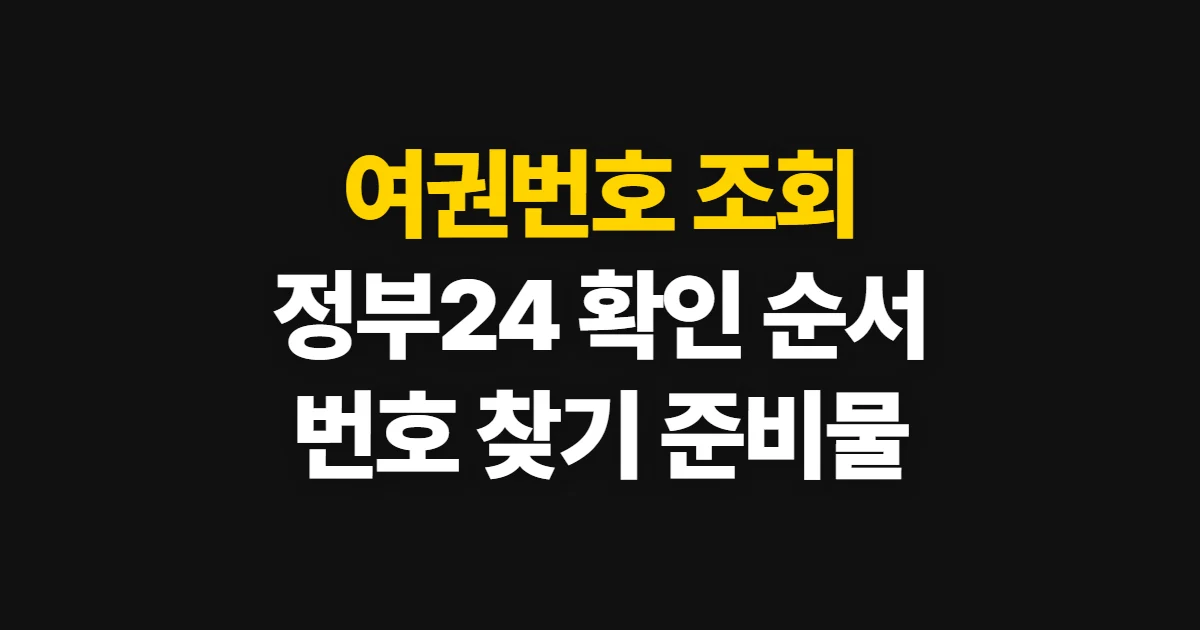 여권번호 조회, 정부24와 여권 확인 순서·준비 정보