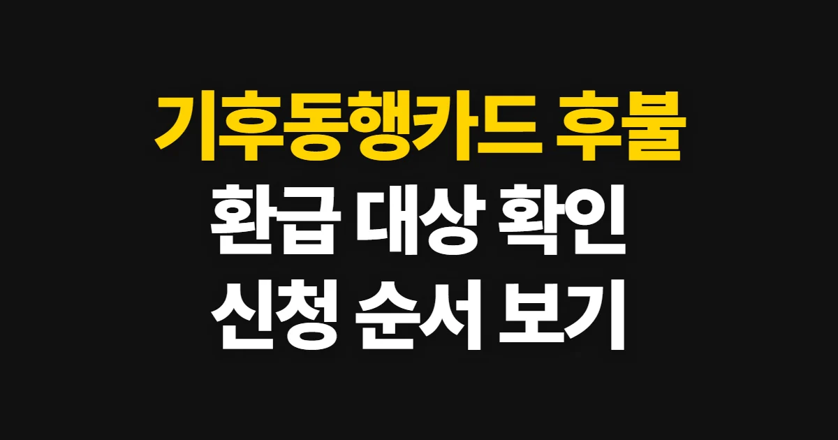 기후동행카드 후불 환급 방법, 대상과 신청 순서 확인하기