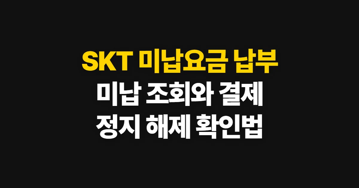 SKT 미납요금 납부, 조회부터 정지 해제 확인까지