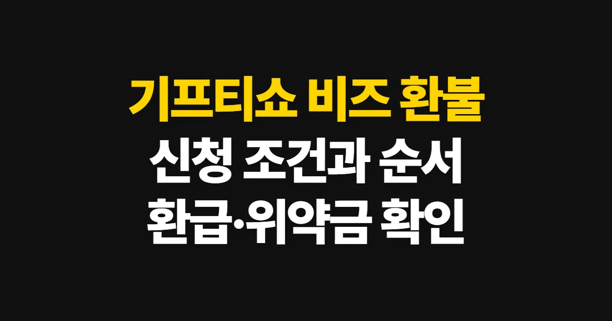 기프티쇼 비즈 모바일상품권 환불, 신청 조건과 환급 확인 순서